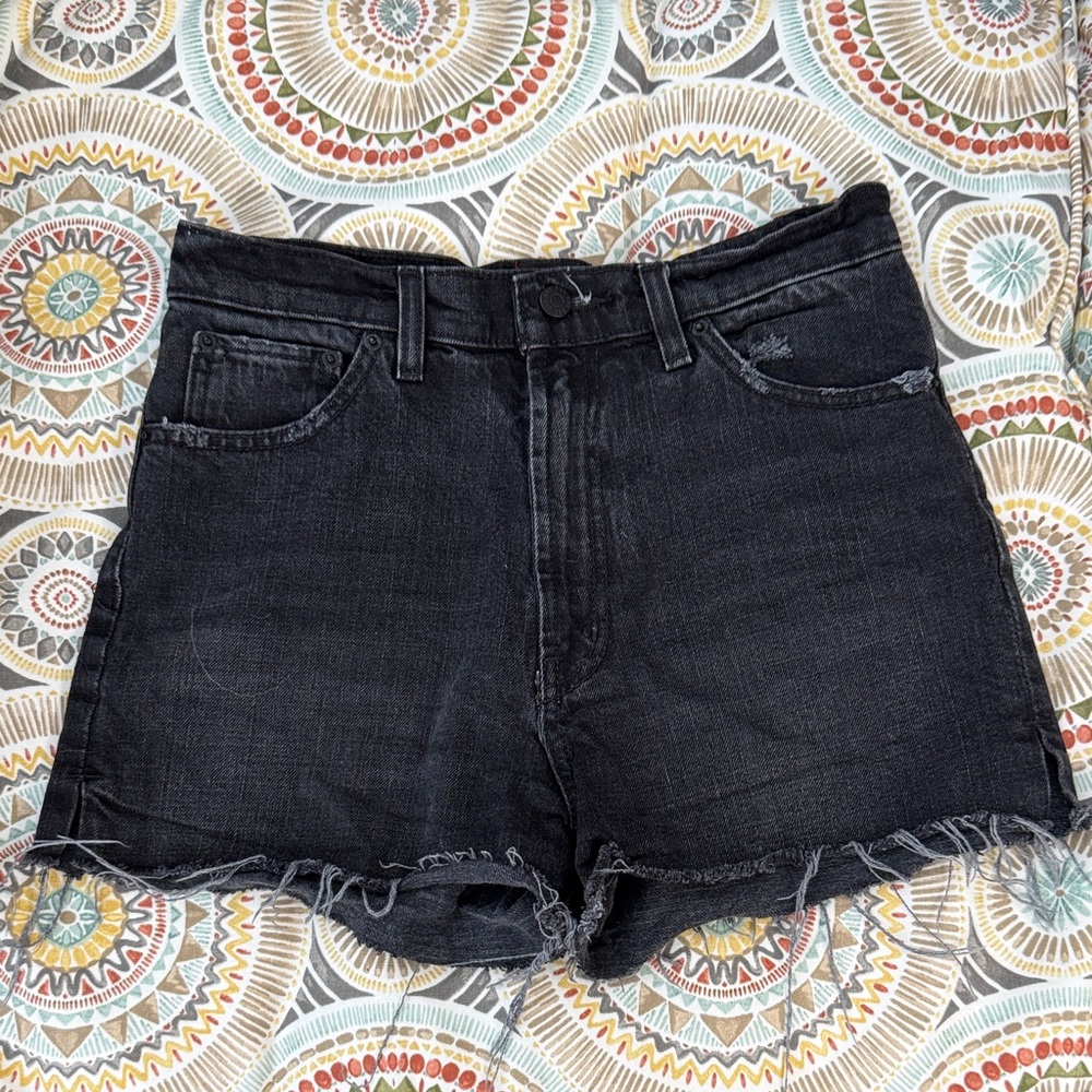 BDG Urban Outfitters Black Denim Jean Shorts Size 27 High Rise Girlfriend